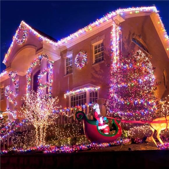 BlcTec Christmas Lights, 300 LED 108FT UL Certified Color  BlcTec Christmas Lights 300 LED 108FT Color Changing Christmas Tree Light